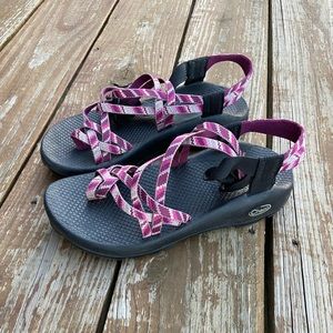 Purple Vibram rubber Chaco sandals